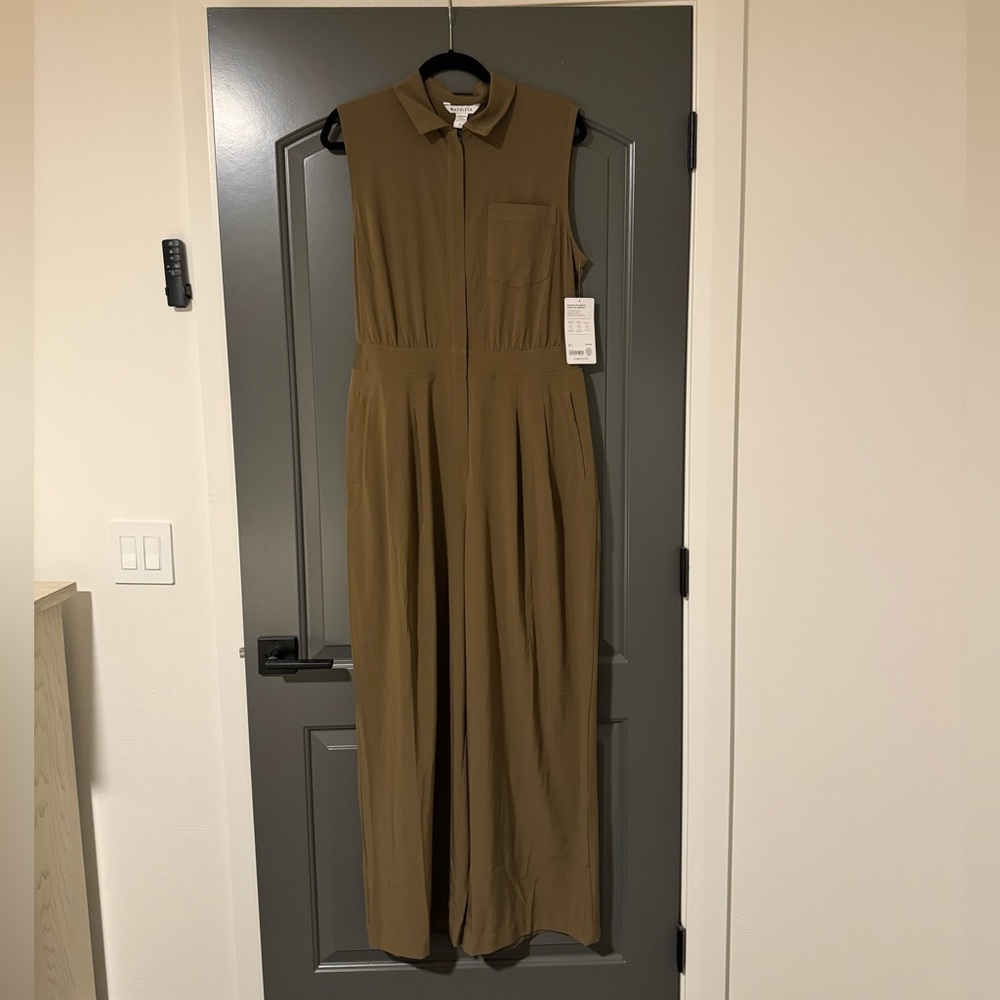 Athleta Brooklyn Heights Wide Leg Jumpsuit Acacia Olive